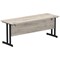 Impulse 1800mm Slim Rectangular Desk, Black Cantilever Leg, Grey Oak