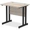 Impulse 800mm Slim Rectangular Desk, Black Cantilever Leg, Grey Oak