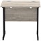 Impulse 800mm Slim Rectangular Desk, Black Cantilever Leg, Grey Oak