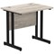 Impulse 800mm Slim Rectangular Desk, Black Cantilever Leg, Grey Oak