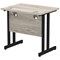 Impulse 800mm Slim Rectangular Desk, Black Cantilever Leg, Grey Oak