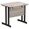 Impulse 800mm Slim Rectangular Desk, Black Cantilever Leg, Grey Oak