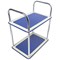 Barton 2 Shelf Trolley, Steel Frame, Capacity 120kg, Silver and Blue
