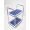 Barton 2 Shelf Trolley, Steel Frame, Capacity 120kg, Silver and Blue