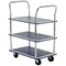 Barton 3 Shelf Trolley, Steel Frame, Capacity 120kg, Silver and Blue