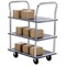 Barton 3 Shelf Trolley, Steel Frame, Capacity 120kg, Silver and Blue