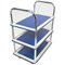 Barton 3 Shelf Trolley, Steel Frame, Capacity 120kg, Silver and Blue