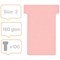 Nobo T-Cards 160gsm Tab Top 15mm W60x Bottom W48.5x Full H85mm Size 2 Pink Ref 2002008 [Pack 100]