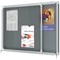 Nobo Premium Plus Felt Lockable Notice Board, 8xA4, W922xH665xD63mm, Grey