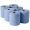 Leonardo 1-Ply Hand Towel Roll, 200m, Blue, Pack of 6
