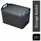 Strata Large Handy Basket With Lid, 21 Litres, Charcoal Grey