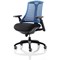 Flex Task Black Frame & Seat Operator Chair, Height Adjustable Arms, Blue Back