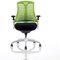 Flex Task White Frame & Black Seat Operator Chair, Height Adjustable Arms, Green Back