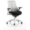 Flex Task White Frame & Black Seat Operator Chair, Height Adjustable Arms, Off-White Back