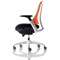 Flex Task White Frame & Black Seat Operator Chair, Height Adjustable Arms, Orange Back