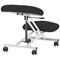 Kneeling Stool, Silver Frame, Black