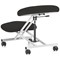 Kneeling Stool, Silver Frame, Black
