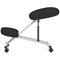 Kneeling Stool, Silver Frame, Black