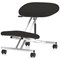 Kneeling Stool, Silver Frame, Black