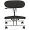 Kneeling Stool, Silver Frame, Black