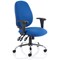 Lisbon Task Operator Chair, Height Adjustable Arms, Blue