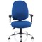 Lisbon Task Operator Chair, Height Adjustable Arms, Blue - Delivered Built