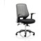 Relay Silver Mesh Back Operator Chair, Folding Arms, Black - Delivered Built