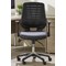 Relay Leather Operator Chair, Black Mesh Back, Black, With Folding Arms