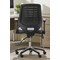 Relay Leather Operator Chair, Black Mesh Back, Black, With Folding Arms