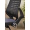 Relay Black Mesh Back Bonded Leather Operator Chair, Folding Arms, Black