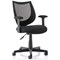 Gleam SoHo Mesh Back Chair, Fixed Height Arms, Black