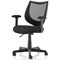 Gleam SoHo Mesh Back Chair, Fixed Height Arms, Black