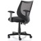 Gleam SoHo Mesh Back Chair, Fixed Height Arms, Black