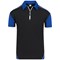 ORN Fireback Wicking Polo Shirt, Unisex, Black/Royal Blue, Large