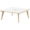 Oslo 2 Person Bench Desk, Back to Back, 2 x 1600mm (800mm Deep), White Frame with Wooden Leg and Edge