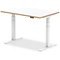 Oslo 1200mm Rectangular Height Adjustable Desk, White Leg, White