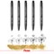 Pentel Pointliner Pigment Pen, Assorted Sizes, Black, Pack of 5