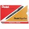 Pentel Sign Pen S520 Fibre Tipped Pen, 1mm Line, Black, Pack of 12