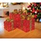 LED Outdoor/Indoor Light Up Christmas Presents Red Pack of 3 GH9068