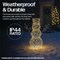 LED Outdoor Metal Light Up Snowman 600mm Silver/Warm White XH10087