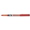 Pilot V5 Rollerball Pen, Needle Tip 0.5mm, Line 0.3mm, Red, Pack of 12