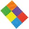 Massage Puzzle Textured Floor Tiles, Indoor/Outdoor Use, Assorted Bright Colours, Pack of 6