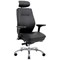 Domino Bonded Leather Operator Chair, Headrest, Height Adjustable Arms, Black