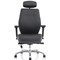Domino Bonded Leather Operator Chair, Headrest, Height Adjustable Arms, Black