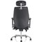 Domino Bonded Leather Operator Chair, Headrest, Height Adjustable Arms, Black