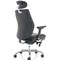 Domino Bonded Leather Operator Chair, Headrest, Height Adjustable Arms, Black
