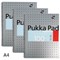 Pukka Pad Editor Wirebound Notebook, A4, Ruled & Perforated, 100 Pages, Silver, Pack of 3