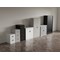 Qube 1000mm Side Tambour Cupboard White With Shelf