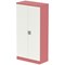 Qube 1850mm 2-Door Stationery Cupboard Antique Pink And Satin White With Shelves