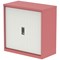 Qube 1000mm Side Tambour Cupboard Antique Pink And Satin White With Shelves